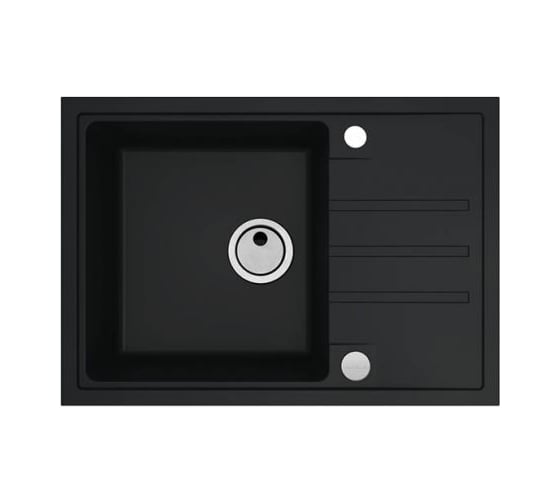 Мойка для кухни Alveus Intermezzo 40 Granital 680x480x200 мм, Deep Black G90, с сифоном 1117292 1149126