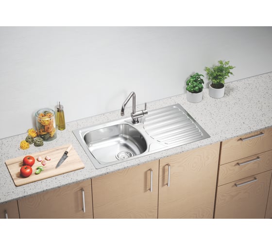 Мойка для кухни Alveus BASIC 170 LEI-90 NEW 780X435 в комплекте с сифоном 1130550, 1136540