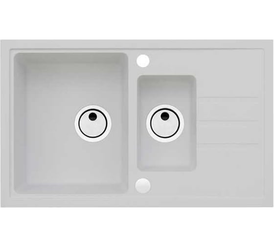 Мойка для кухни Alveus INTERMEZZO 70 GRANITAL ARCTIC-G11 780х480х200;1+1/2 в ком.с сифоном 1117293, 1117051