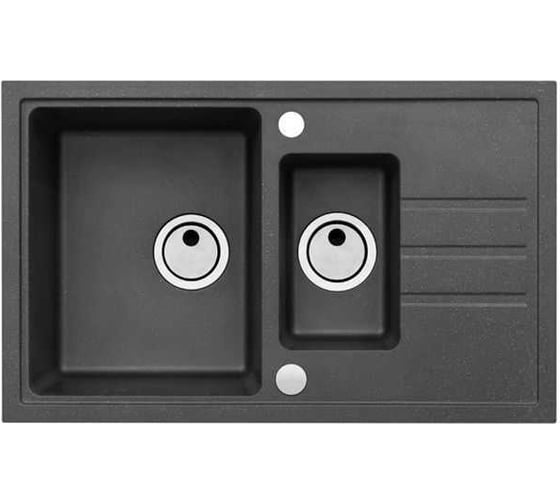 Мойка для кухни Alveus INTERMEZZO 70 GRANITAL CARBON-G91 780х480х200;1+1/2 в ком.с сифоном 1117293, 1117055