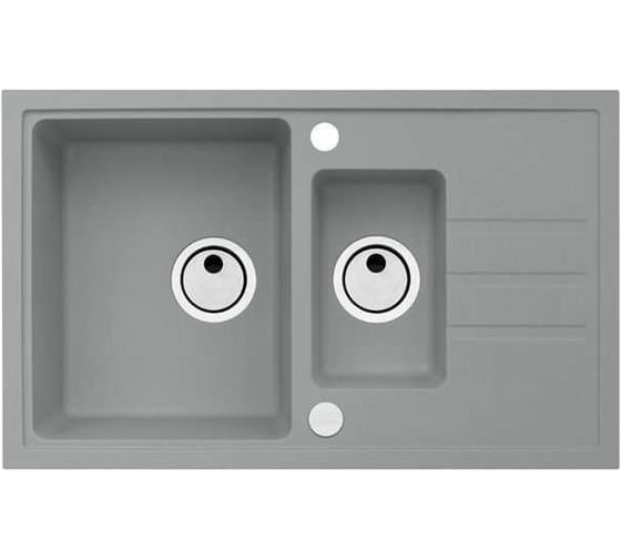Мойка для кухни Alveus INTERMEZZO 70 GRANITAL CONCRETE-G81 780X480X200;1+1/2 в ком.с сифоном 1117293, 1119693