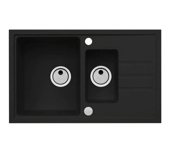 Мойка для кухни Alveus INTERMEZZO 70 GRANITAL DEEP BLACK-G90 780х480х200;1+1/2 в ком.с сифоном 1117293 1149081