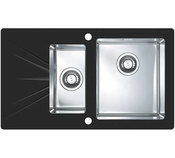 Мойка для кухни Alveus KARAT 20* черный 860х500 1+1/2 правая в комплекте с сифоном 1092272 1103659
