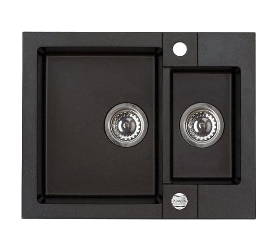 Мойка для кухни Alveus ROCK 80 GRANITAL CARBON-G91 595x475x160;1+1/2 с сифоном 1105299, 1090960