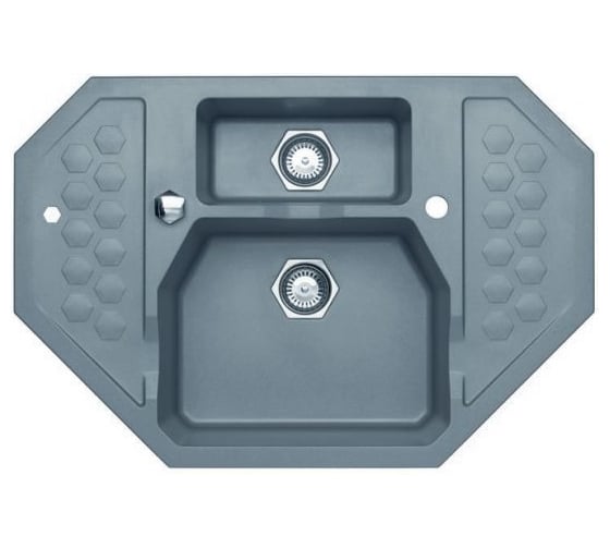 Мойка для кухни Alveus SENSUAL 60 GRANITAL+ PEBBLE-G02M 900x610x200;1+1/2 с сифоном 1104729, 1108256