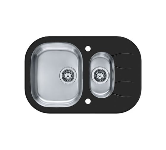 Мойка для кухни Alveus WAVE 30 черный 760X5001+1/2, в компл.с сиф.1077134, 1102730