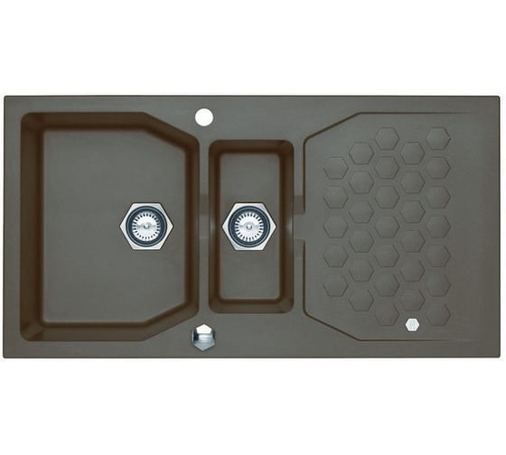 Мойка для кухни Alveus SENSUAL 70 GRANITAL+ CHOCOLATE-G03M 980X5201+1/2 с сифоном 1104729, 1108024