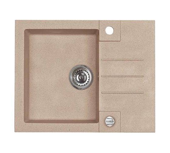 Мойка для кухни Alveus ROCK 30 GRANITAL BEIGE-G55 595x475x160;1x с сифоном 1105296, 1090950