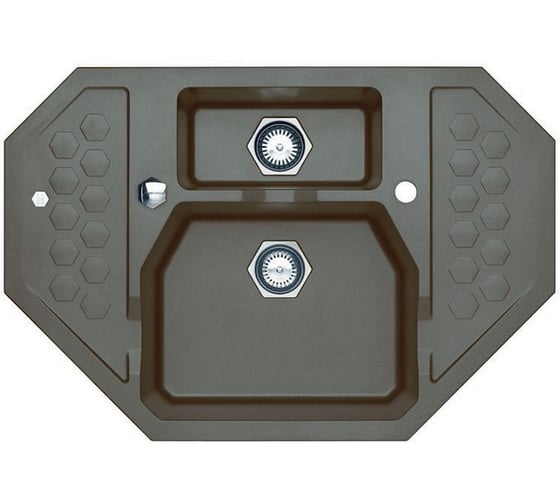 Мойка для кухни Alveus SENSUAL 60 GRANITAL+ CHOCOLATE-G03M 900x610x200;1+1/2 с сифоном 1104729, 1108257