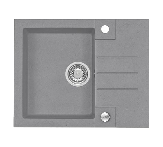 Мойка для кухни Alveus ROCK 30 GRANITAL CONCRETE-G81 595x475x160;1x в комп.с сифоном 1105296, 1122741