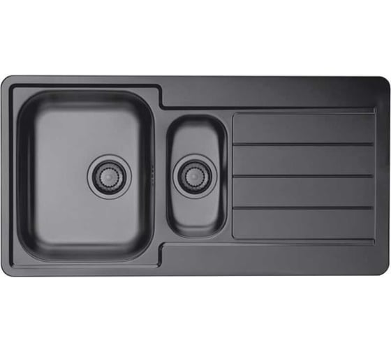 Мойка для кухни Alveus LINE MONARCH 10 ANTHRACITE 980X500 1+1/2 в компл. с выпуском без сифона, 1078568