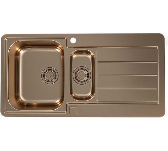 Мойка для кухни Alveus LINE MONARCH 10 BRONZE 980х500 в компл. с выпуском без сифона, 1103785