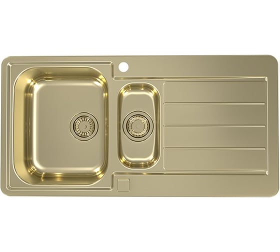 Мойка для кухни Alveus LINE MONARCH 10 GOLD 980X500 1+1/2 в компл. с выпуском без сифона, 1078566