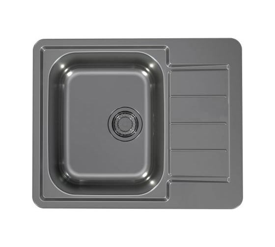 Мойка для кухни Alveus LINE MONARCH 110-ANTHRACITE 610x500 в комплекте с выпуском и сифоном 1145002