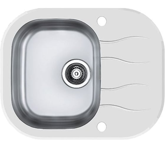 Мойка для кухни Alveus WAVE 10 620x500 мм, 1 чаша, белая, с сифоном 1102727