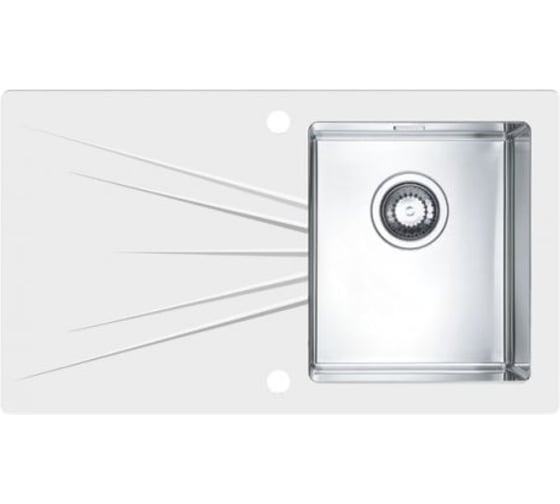 Мойка для кухни Alveus KARAT 10, белая, 860x500, 1X, правая, в комплекте с сифоном 1127251 1103658
