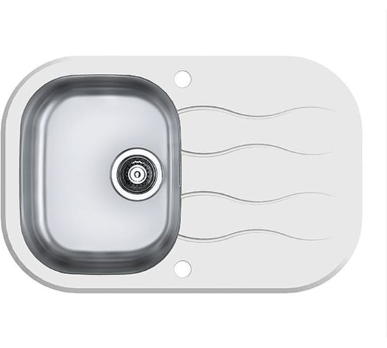 Мойка для кухни Alveus WAVE 20 760x500 мм, 1 чаша, белая, с сифоном 1102729