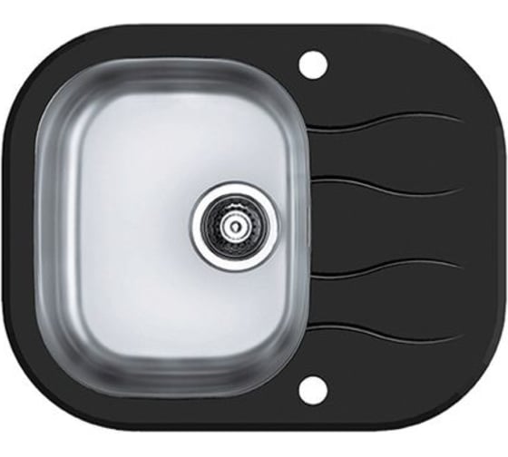 Мойка для кухни Alveus WAVE 10 620x500 мм, 1 чаша, черная, с сифоном 1102726