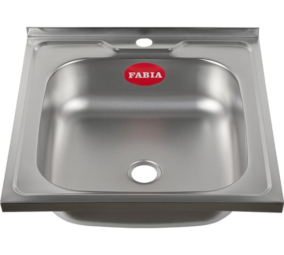 Мойка накладная FABIA 50x50 см, толщина 0.4 мм, глубина 160 мм, без сифона м00002