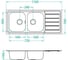 Мойка для кухни Alveus LINE MAXIM 100 SAT 90, 1165x505, FS, в компл.с сифоном 1127257 1092001 2