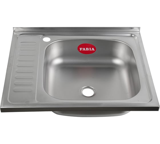 Мойка накладная FABIA 50x60 см, правая, толщина 0.4 мм, глубина 160 мм, без сифона м00008