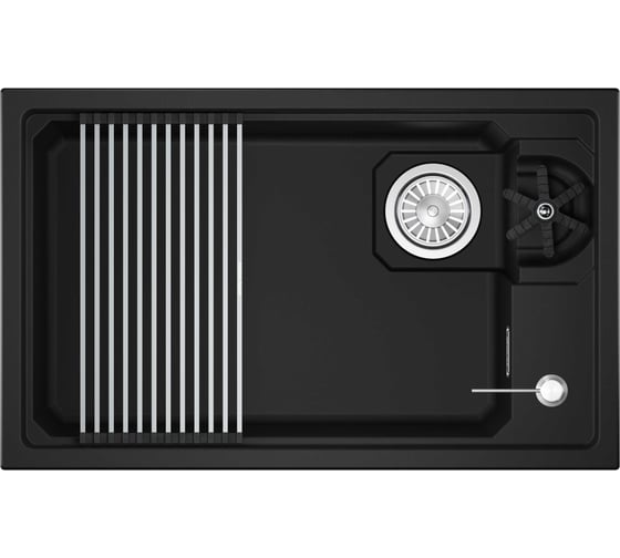 Мойка кухонная Granula KS-RINZER 7309RU, кварц, черный