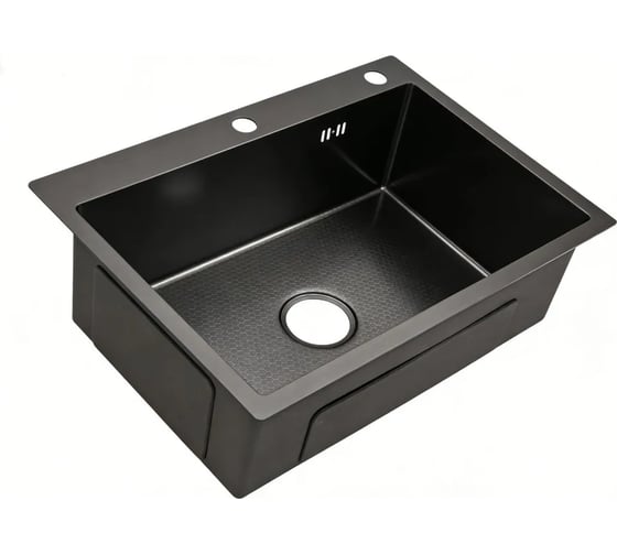 Мойка для кухни из нержавеющей стали Weissgauff WKS 5050-1 Black Nano Hexagon 442378