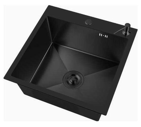 Мойка для кухни из нержавеющей стали Weissgauff WKS 5050-2 Black Nano Hexagon 442375