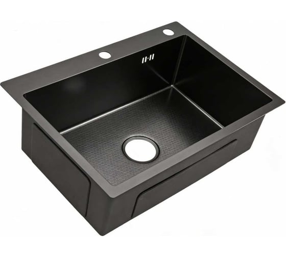 Мойка для кухни из нержавеющей стали Weissgauff WKS 6050-2 Black Nano Hexagon 442396