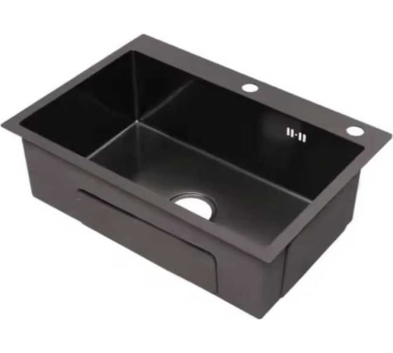 Мойка для кухни из нержавеющей стали Weissgauff WKS 7050-2 Black Nano 442368