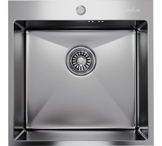 Мойка подстольного монтажа СаМат Плюс 50x50, 3.0, выпуск 3 1/2, 20 см, с сифоном, сатин 16285