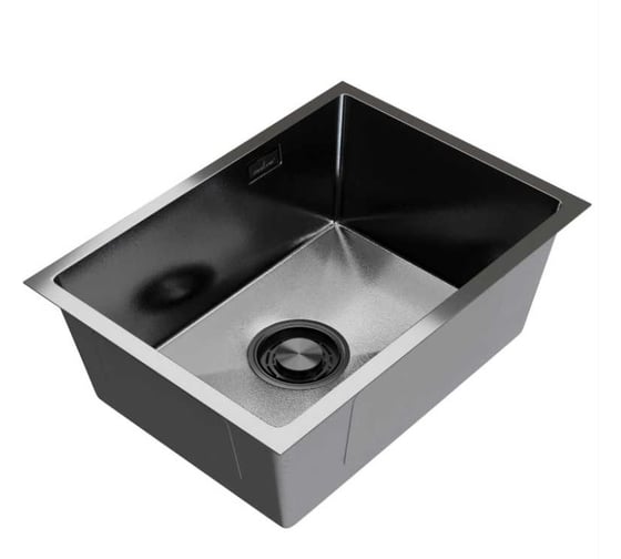 Мойка MIXLINE ШОК микро подстольный монтаж 65x44 см, выпуклая, 3.5 дюйма, сифон, черный графит декор 559615