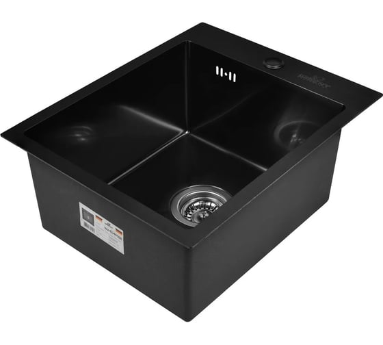 Кухонная мойка из нержавеющей стали WISENT 4050B с PVD покрытием, 40x50 см WWS34050В/W30420В/WGER010