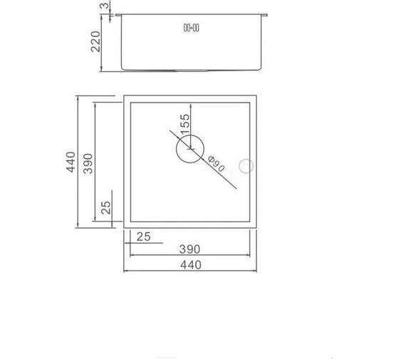 Кухонная мойка из нержавеющей стали WISENT WS34444/WGER013
