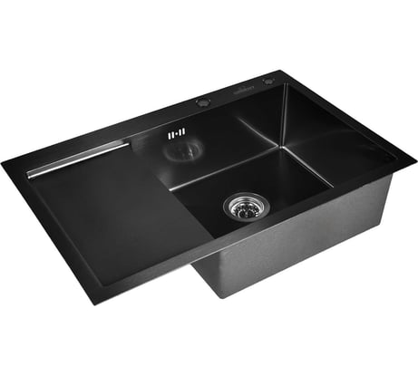 Кухонная мойка из нержавеющей стали WISENT 7851B-R с PVD покрытием 78x51см WS37851B-R/WGER019B