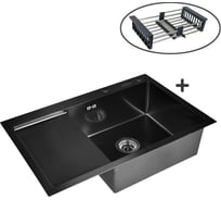 Комплект кухонная мойка из нержавеющей стали WISENT 7851B-R с PVD покрытием WS37851B-R/WGER019B/W302644B