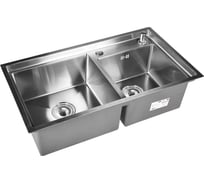 Кухонная мойка из нержавеющей стали WISENT 7843-S 78x43 см, с металлическим коландером WS37843-S/W30400/W405A/WGER011