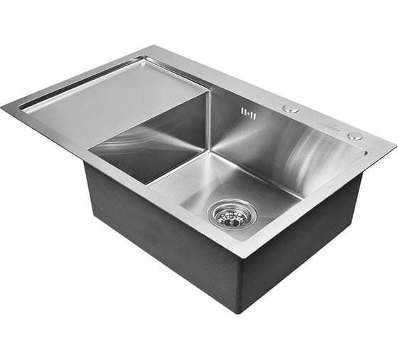 Комплект кухонная мойка из нержавеющей стали WISENT 7851-R 78x51см с раздвижным коландером WS37851-R/WGER013/W302644
