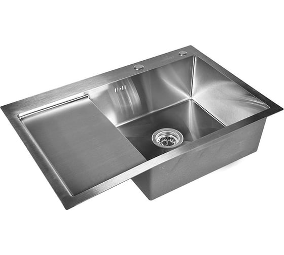 Комплект кухонная мойка из нержавеющей стали WISENT 7851-R 78x51см с раздвижным коландером WS37851-R/WGER013/W302644