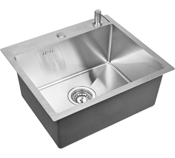 Комплект кухонная мойка из нержавеющей стали WISENT 5044 50x44см с дозатором. WS35044/WGER013/W405A