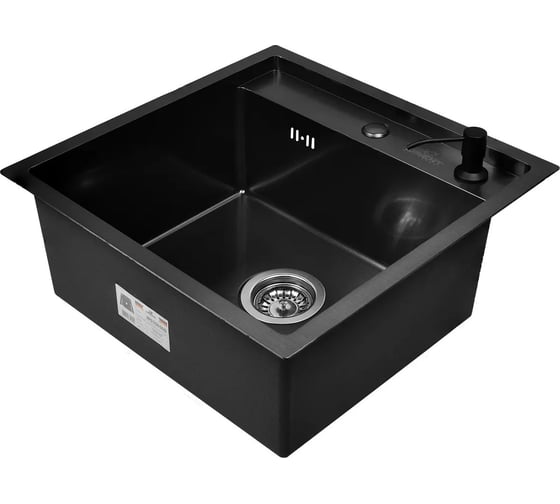 Кухонная мойка из нержавеющей стали WISENT 5050B с PVD покрытием, 50x50 см WS35050B/W30400B/W405B/WGER010