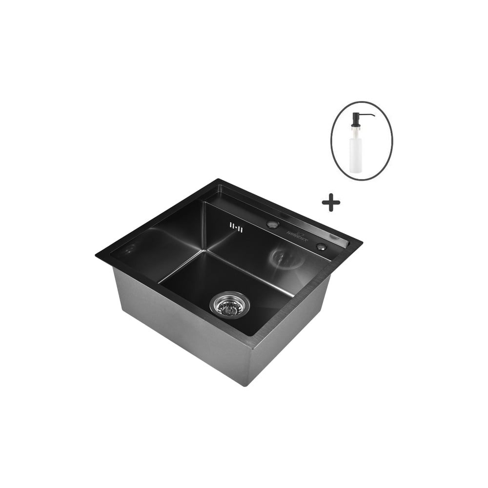 Комплект кухонная мойка из нержавеющей стали WISENT 5050B с PVD ...