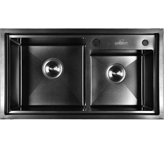 Комплект кухонная мойка из нержавеющей стали WISENT 7843B-S с PVD покрытием 78x43см с дозатором WS37843B-S/341-11-24/W405B