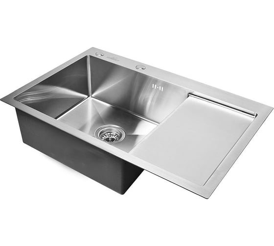 Комплект кухонная мойка из нержавеющей стали WISENT 7851-L 78x51см с раздвижным коландером WS37851-L/WGER013/W302644 1