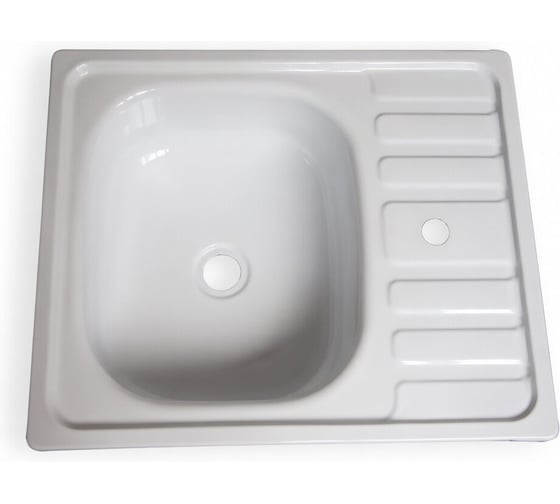 Мойка СаМат Плюс стал. эмалир. 0.7 мм с 2крон. 500x500 белая 5733