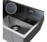 Мойка кухонная MIXLINE ПРО 530x430 мм, толщина 3 мм, выпуск 3 1/2 дюйма, глубина 220 мм, подстольный монтаж, черный графит, декор ШОК, с сифоном 559613 6