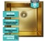 Мойка для подстольного монтажа MIXLINE PRO 45x42х20 см, толщина 3 мм, выпуск 3 1/2, с сифоном, золото 548566 2