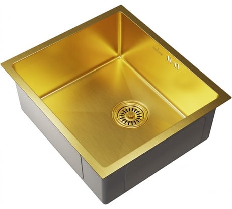 Мойка для подстольного монтажа MIXLINE PRO 50x44х20 см, толщина 3 мм, выпуск 3 1/2, с сифоном, золото 548570
