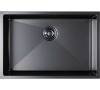 Мойка для подстольного монтажа MIXLINE PRO 65x44х22 см, толщина 3 мм, выпуск 3 1/2, с сифоном, черный графит 548573