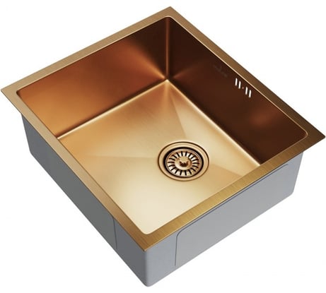 Мойка для подстольного монтажа MIXLINE PRO 50x44х20 см, толщина 3 мм, выпуск 3 1/2, с сифоном, бронза 548571